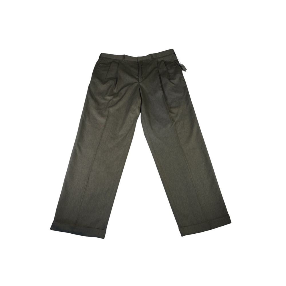 Farah Dress Pants Mens 40X32 Heather Sage Pleated Cuffed High Rise Career Formal